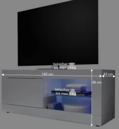 Modernes Fernsehunterschrank in Weiß - Sogno