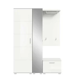 Modernes Garderobenset in Weiß - Rugova I