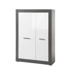 Modernes Hochglanz Highboard mit 2 Türen - Istensa I