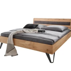 Modernes Holzbett in Wildeichefarben - Dizamora