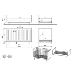 Modernes Kinderzimmer in Grau - Suzanas (dreiteilig)