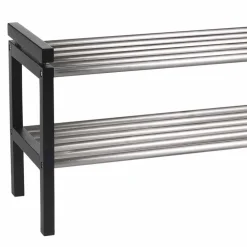 Modernes Schuhregal in Schwarz & Edelstahl - Geskan