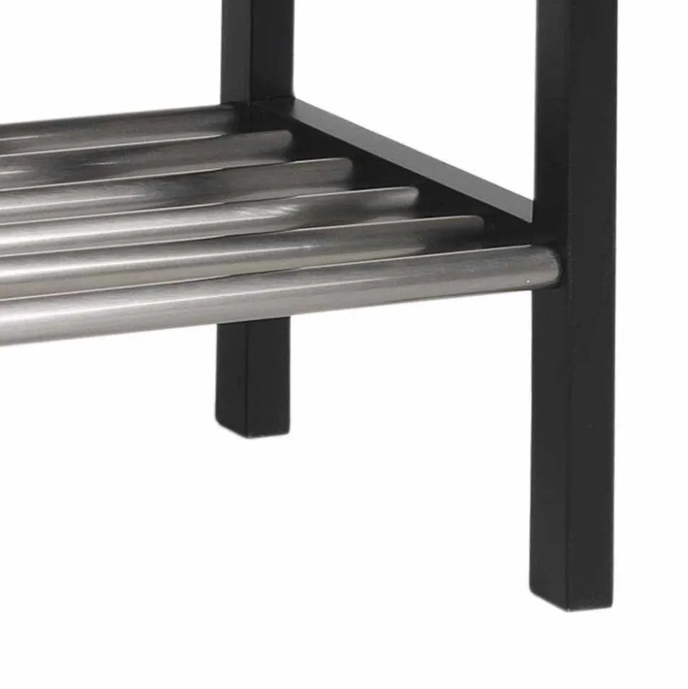 Modernes Schuhregal in Schwarz & Edelstahl - Geskan