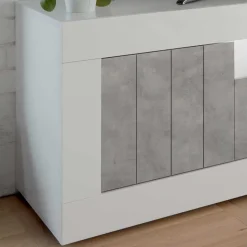 Modernes TV Element in Hochglanz Weiß - Niris