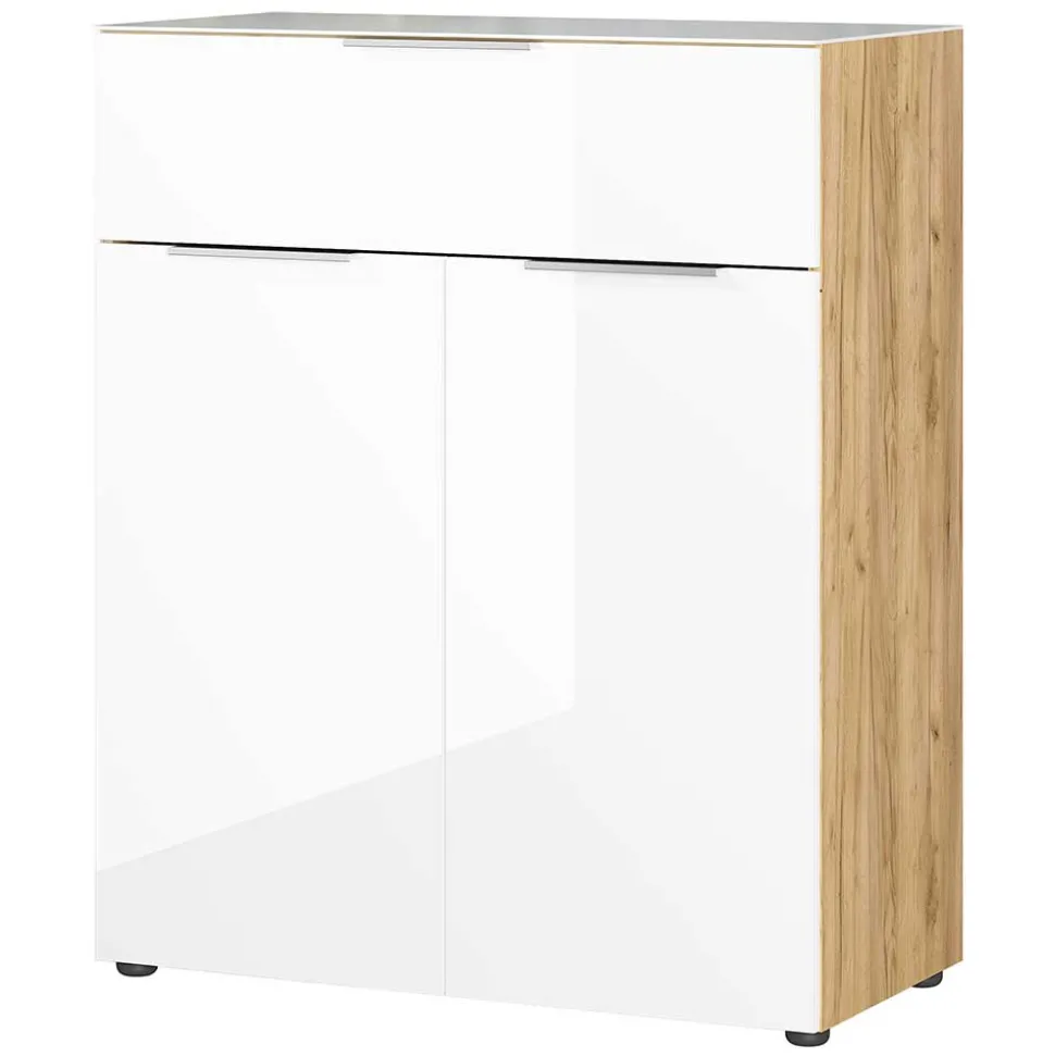 Modernes Vertiko in Weiß & Wildeiche - Duclia