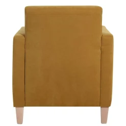 Modern-kantiger Sessel in Gelb und Buche - Crasting