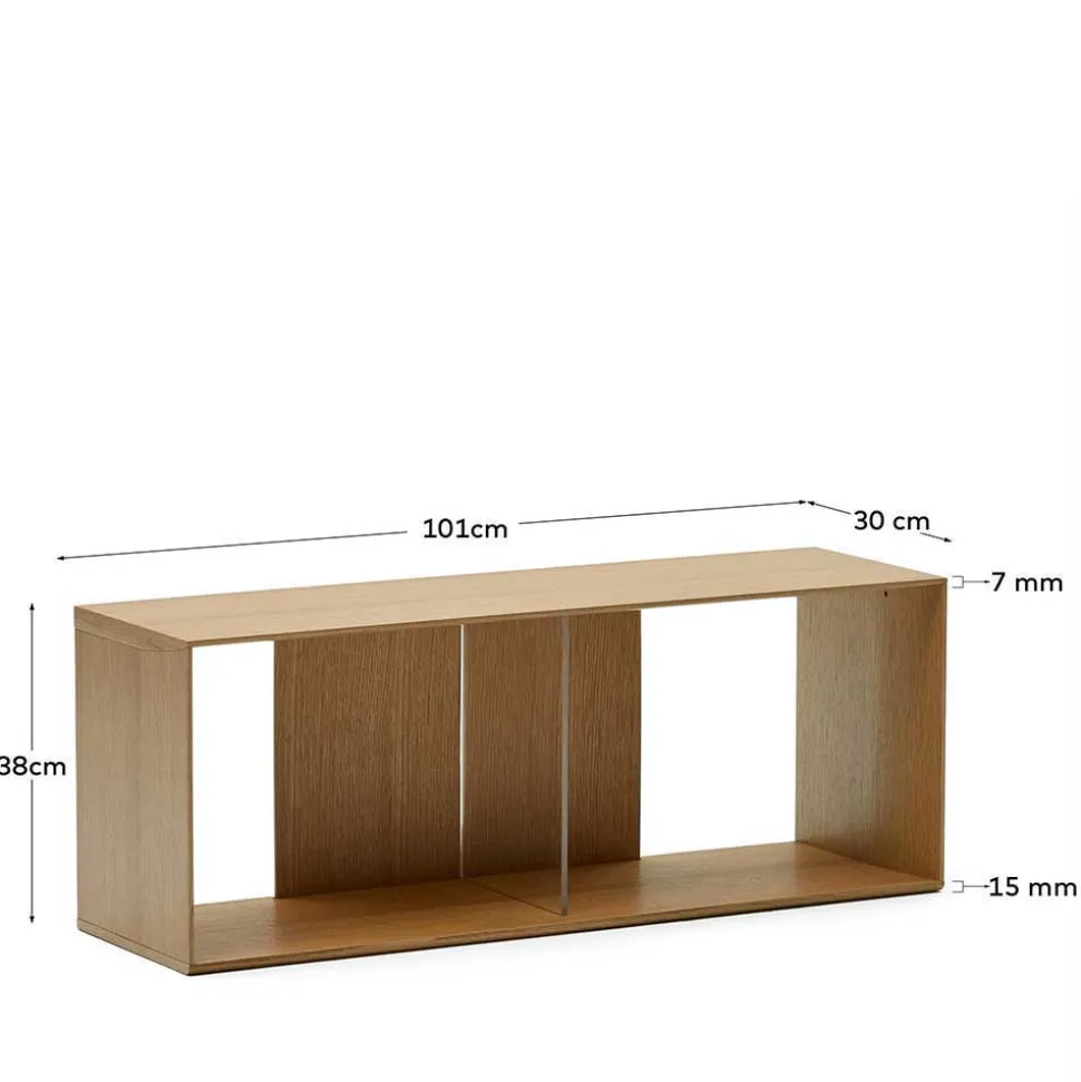 Modulares Standregal in Eiche Furnier - Hero (neunteilig)