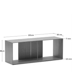 Modulregal in Nussbaum Furnier - Abelle (neunteilig)