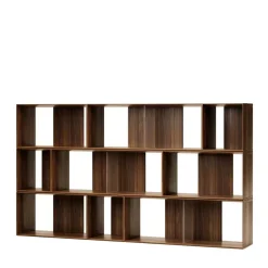 Modulregal in Nussbaum Furnier - Abelle (neunteilig)