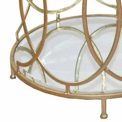 Mondäner Beistelltisch mit Glas & Spiegel & Metall Ziamo in Goldfarben