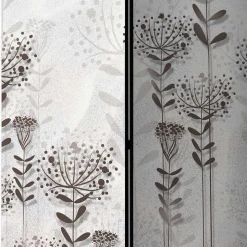 Monochrom bedruckter Paravent mit floralem Motiv - Stepana