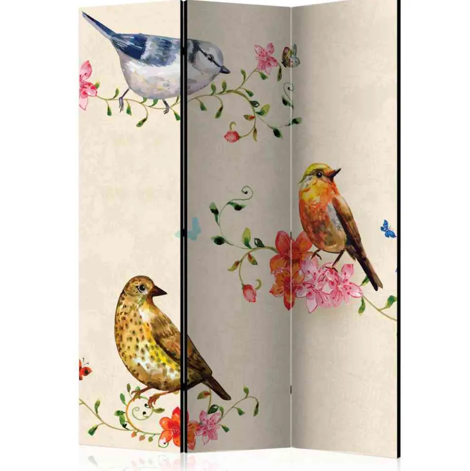 Motiv Paravent Gemalte Singvögel - Harvests