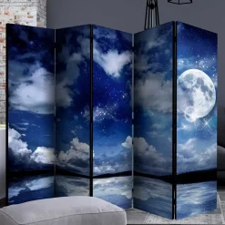 Motiv Paravent Nachthimmel Mond Wasser - Finanun