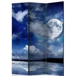 Motiv Paravent Nachthimmel Mond Wasser - Finanun