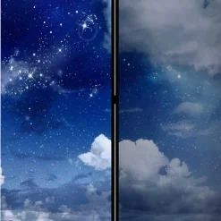 Motiv Paravent Nachthimmel Mond Wasser - Finanun