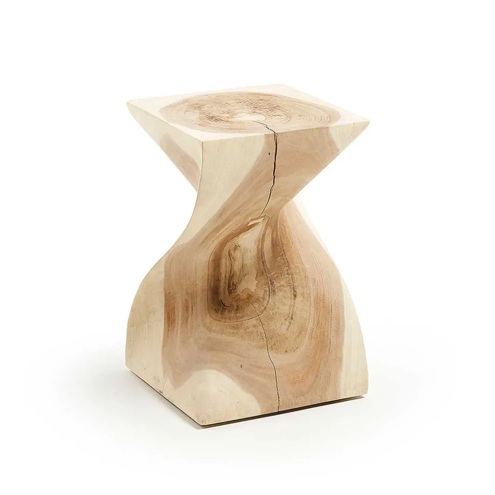 Mungur Holz Beistelltisch im Sanduhr Design - Topherus