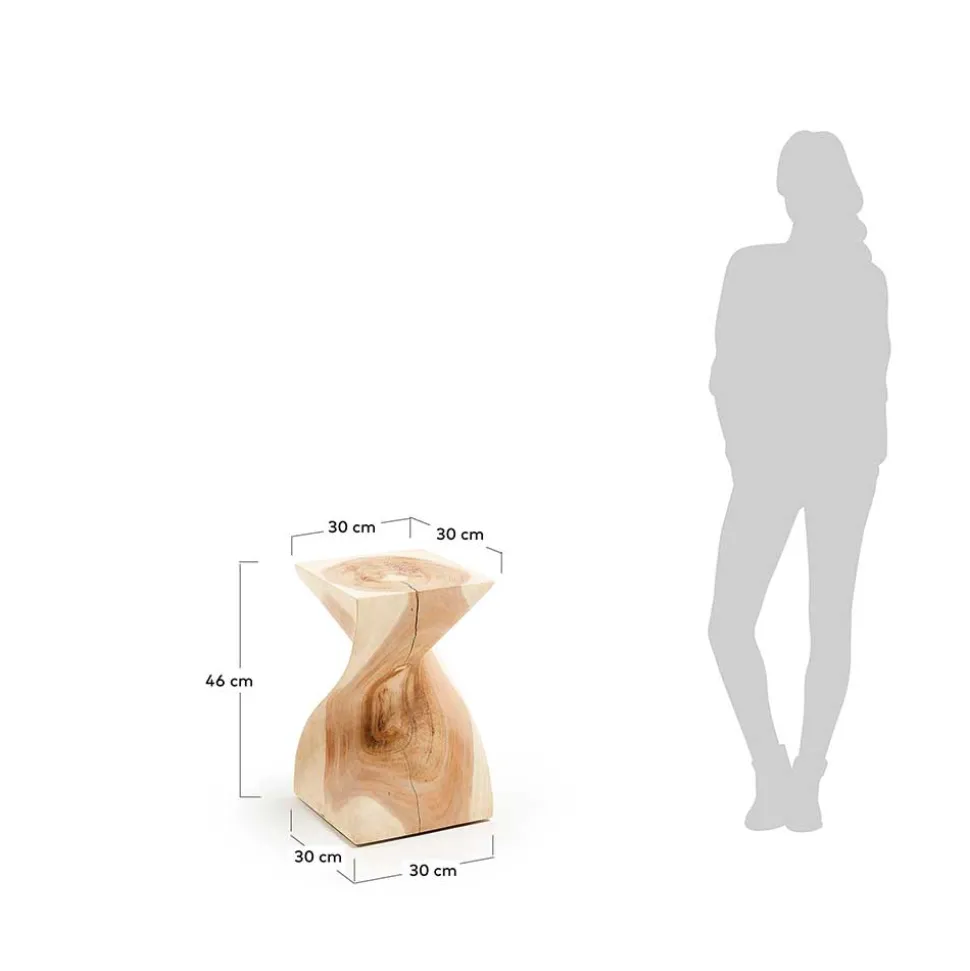 Mungur Holz Beistelltisch im Sanduhr Design - Topherus