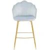 Muschel Barstühle in Hellgrau & Gold - Locceri (2er Set)