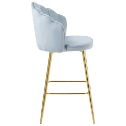 Muschel Barstühle in Hellgrau & Gold - Locceri (2er Set)