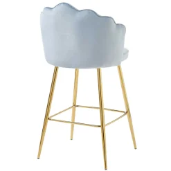 Muschel Barstühle in Hellgrau & Gold - Locceri (2er Set)