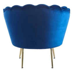 Muschel Design Sessel in Blau Samtbezug - Dotagon