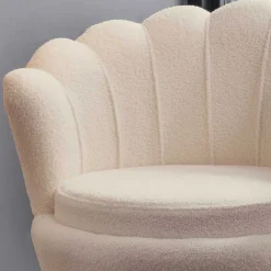Muschel Designsessel in Creme Boucle - Ucera