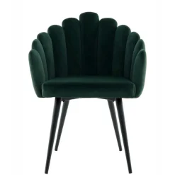 Muschel-Designstuhl in Dunkelgrün Samt - Kenia