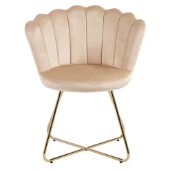 Muschelstühle in Beige und Gold - Cagahan (2er Set)