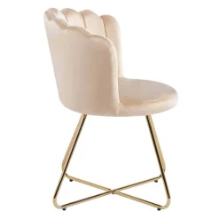 Muschelstühle in Beige und Gold - Cagahan (2er Set)