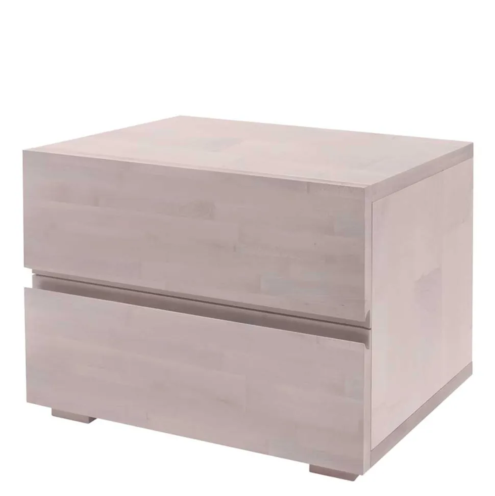 Nachtkommode aus Buche in Weiß lasiert - Elric