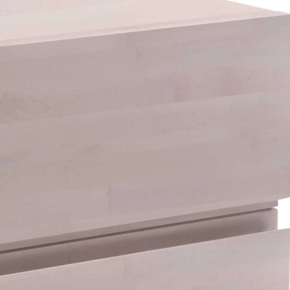 Nachtkommode aus Buche in Weiß lasiert - Elric