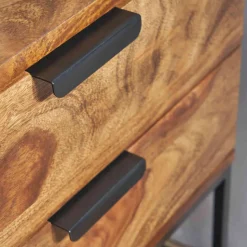 Nachtkommode aus Sheesham massiv & Metall - Campane