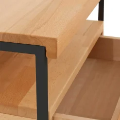 Nachtkommode Ettina in Natur und Schwarz