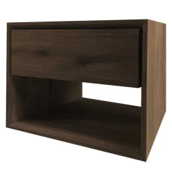 Nachtkommode für die Wand in Eiche Dunkel - Live