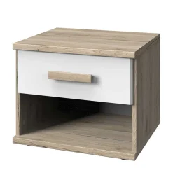 Nachtkommode in Eiche San Remo & Weiß - Folio