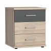 Nachtkommode in Eiche Sägerau & Grau - Danah