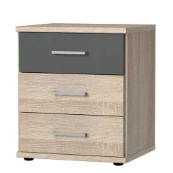 Nachtkommode in Eiche Sägerau & Grau - Danah
