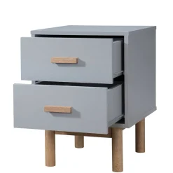 Nachtkommode in Grau mit Eiche - Caldaro