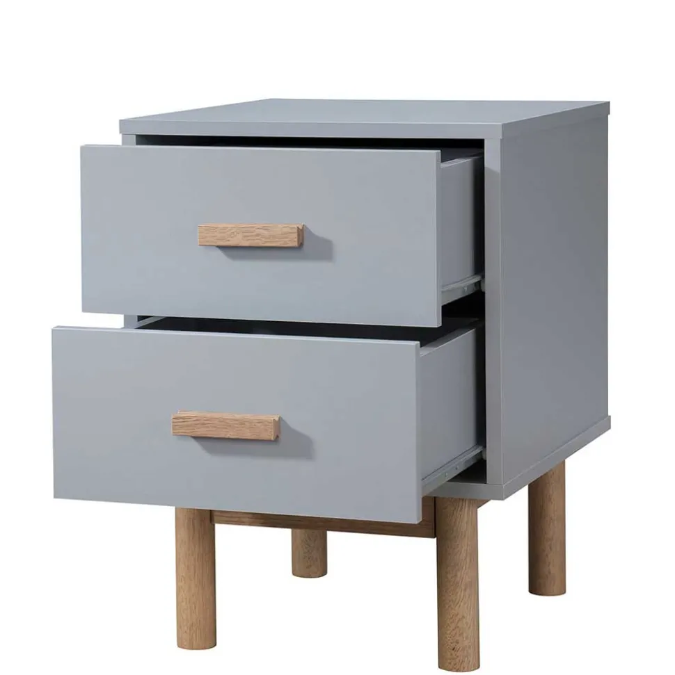 Nachtkommode in Grau mit Eiche - Caldaro