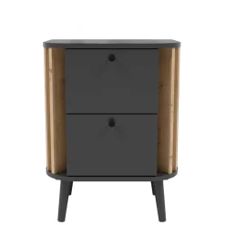 Nachtkommode in Grau und Wildeiche - Penzanca