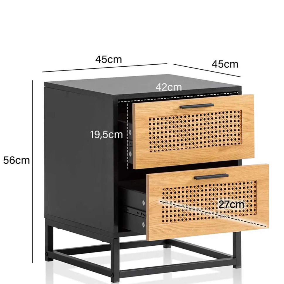 Nachtkommode in Natur und Schwarz - Around