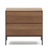 Nachtkommode in Nussbaumfarben und Anthrazit - Milena