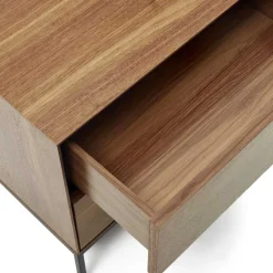 Nachtkommode in Nussbaumfarben und Anthrazit - Milena