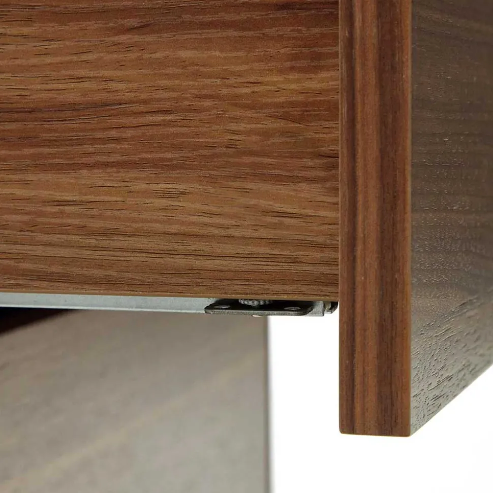 Nachtkommode in Nussbaumfarben und Anthrazit - Milena