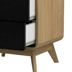 Nachtkommode in Schwarz & Eiche - Sondros