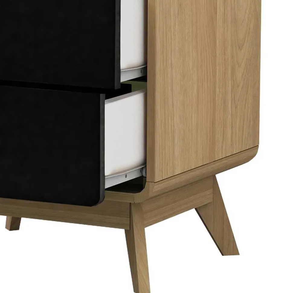 Nachtkommode in Schwarz & Eiche - Sondros