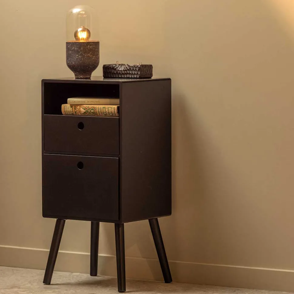 Nachtkommode in Schwarz - Borkata