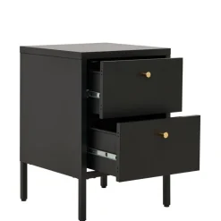 Nachtkommode in Schwarz mit Gold - Singular