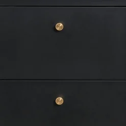 Nachtkommode in Schwarz mit Gold - Singular