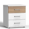 Nachtkommode in Weiß & Eiche - Calassina